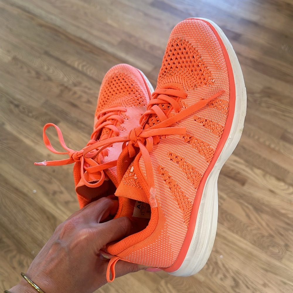 APL Orange Knit Athletic Sneakers